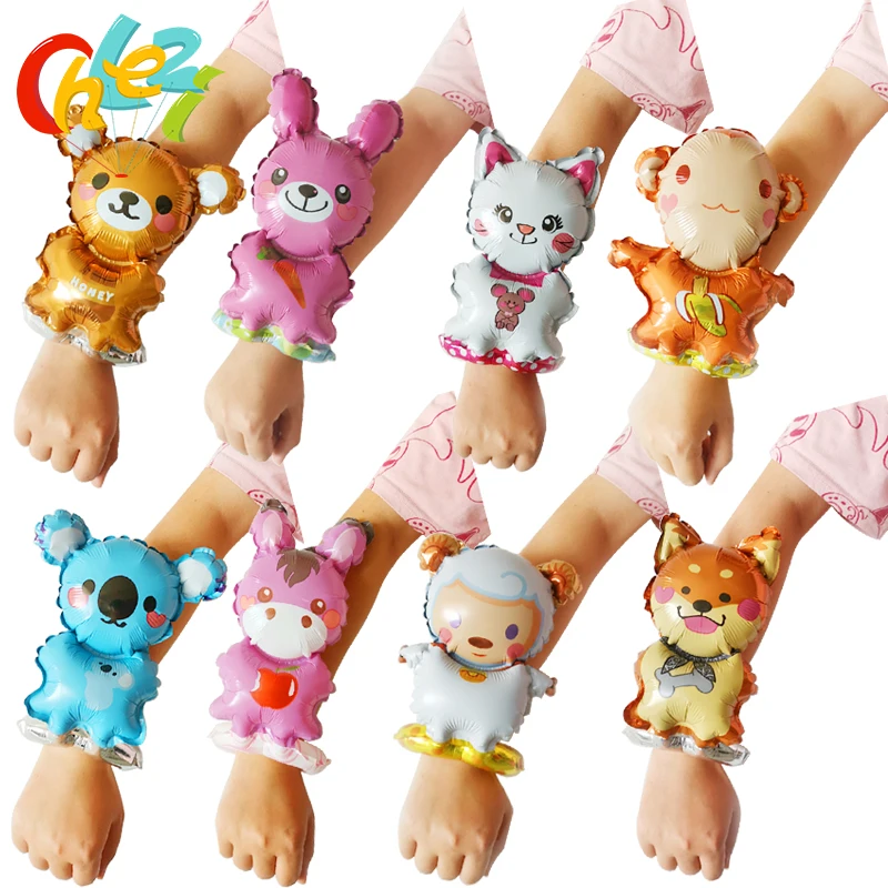 20pcs Cute Animal Hand Wearing Balloons Monkey Rabbit Sheep Wrist Ballon Birthday Party Decoration Kids Toys Baby Shower Globos