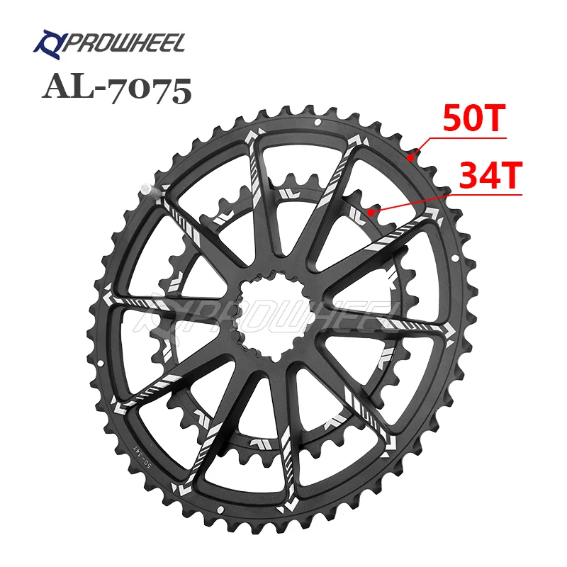 Prowheel Road Bike Crankset Double Chainwheel 50-34T 170mm/172.5mm/175mm Crank chainring