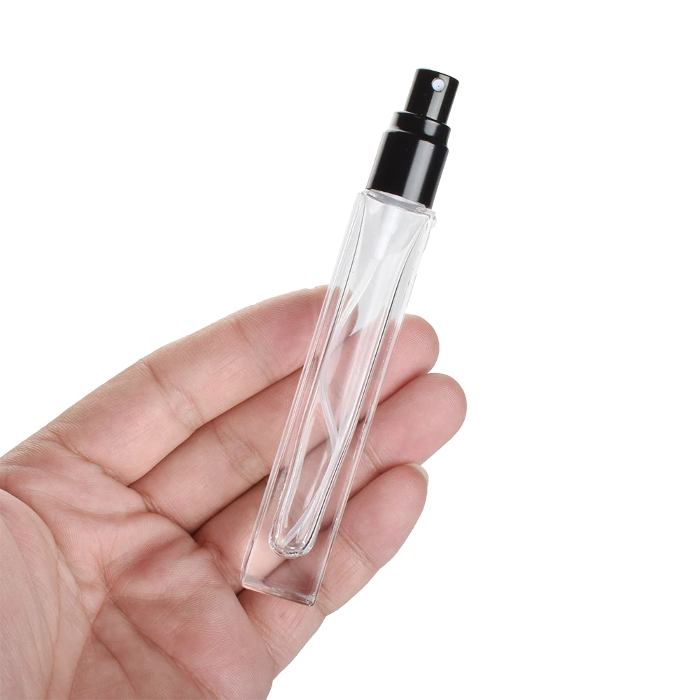 10pcs/lot 10ml portable mini travel glass perfume bottle atomizer perfume bottle spray empty bottle multicolor aluminum cover