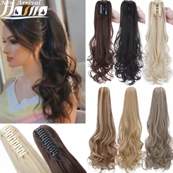 Synthetic Long Ponytail Claw On Clip In Ponytail Hair Extension Ponytail Extension Hair For Women Pony Tail Hair Hairpiece