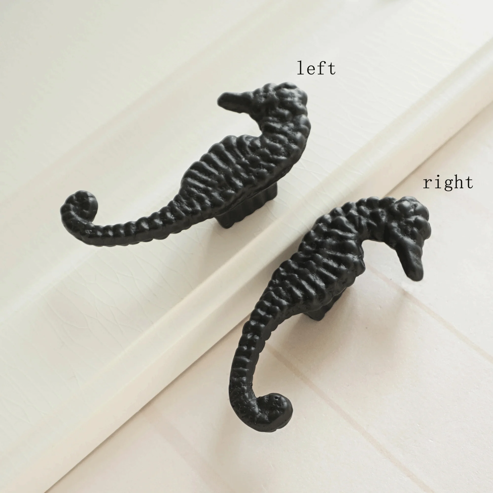 Black Seahorse Kids Furniture Knobs Aluminum Alloy Cabinet Drawer Knob Door Pull Knob Hardware Cute Style Hardware Children Room