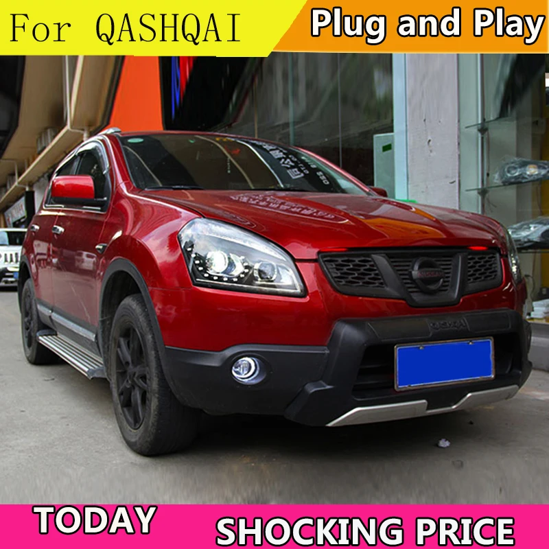 2008-2013 For Nissan Qashqai headlight car styling qashqai head lamp12 high brightness LED DRL parking bi xenon lens HID K