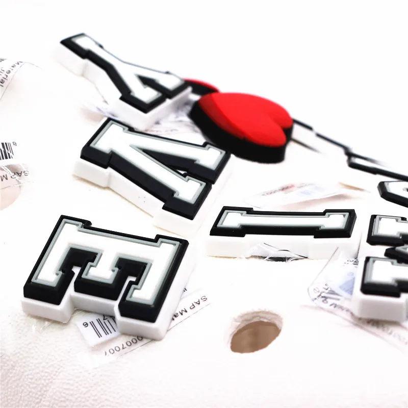 1pcs Original Alphabet PVC Shoe Charms Clog Decorations 26 Letters DIY Sandal Buckles Accessories Fit Bands Party X-mas Gifts