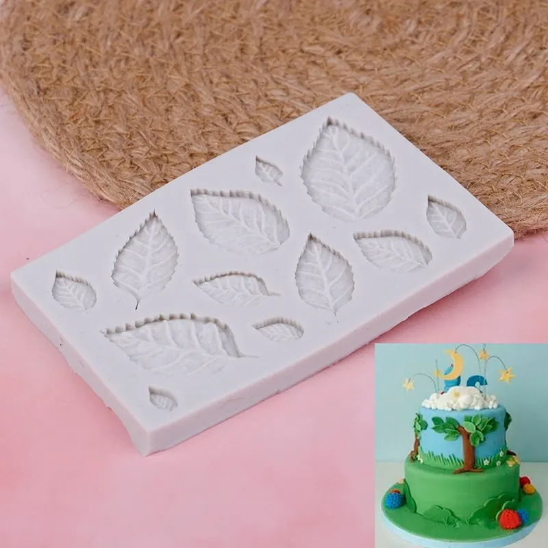 1Pcs Sugarcraft Rose Flowers Leaves Silicone Mold Fondant Cake Form Chocolate Mold Soap Mould Wedding Cake Decorating Tools