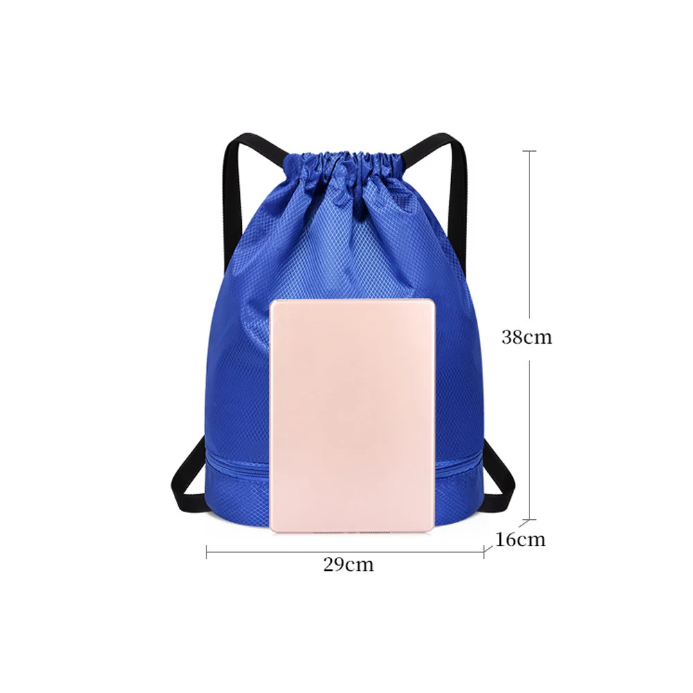 YIXIAO Dry Wet Separation Sports Drawstring Backpack Waterproof With Shoes Pocket Fitness Bags Swimming Storage Bags Sack