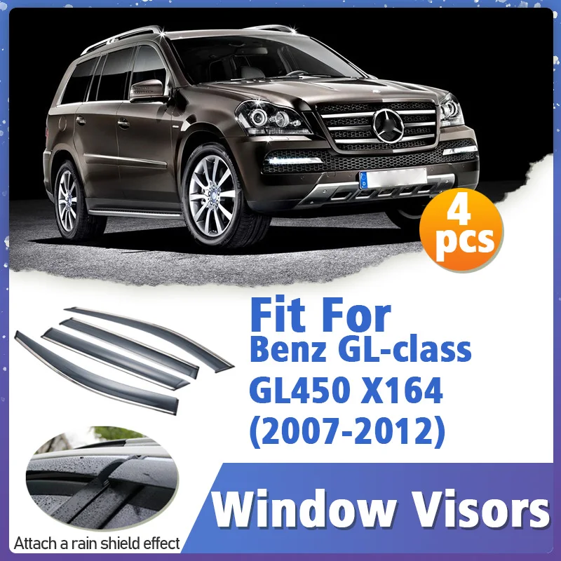 

Window Visors Guard for BENZ GL CLASS GL450 X164 X166 2007-2015 Cover Trim Awnings Shelters Protection Deflector Rain Rhield