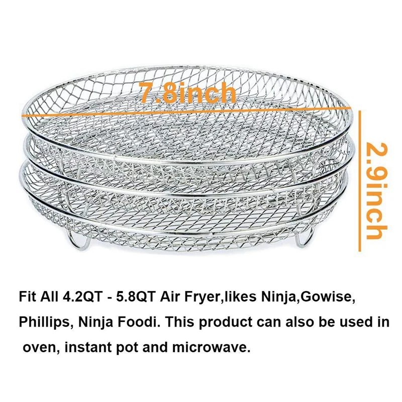 Аксессуары AD-Air для фритюрницы, три Штабелируемых стеллажа для Gowise Phillips, США, Cozyna, Ninja, стеллаж для фритюрницы