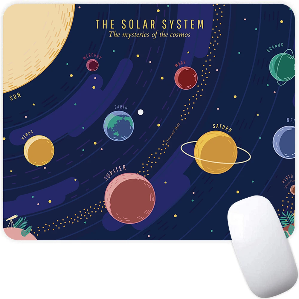 Sci Fi Solar System Small Gaming Mouse Pad Computer Mousepad Gamer Mouse Mat Laptop Mausepad Mouse Carpet Keyboard Mat Desk Pad