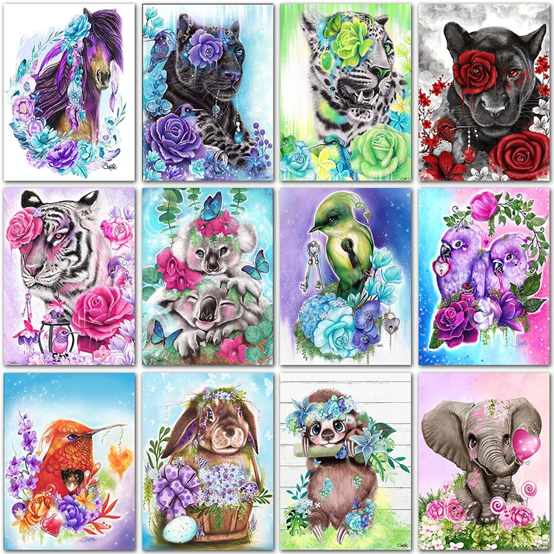 

5D Diamond Painting animals horse tiger flower home decor sale Full Square&Round Diamond embroidery Cross stitch Diamond mosaic