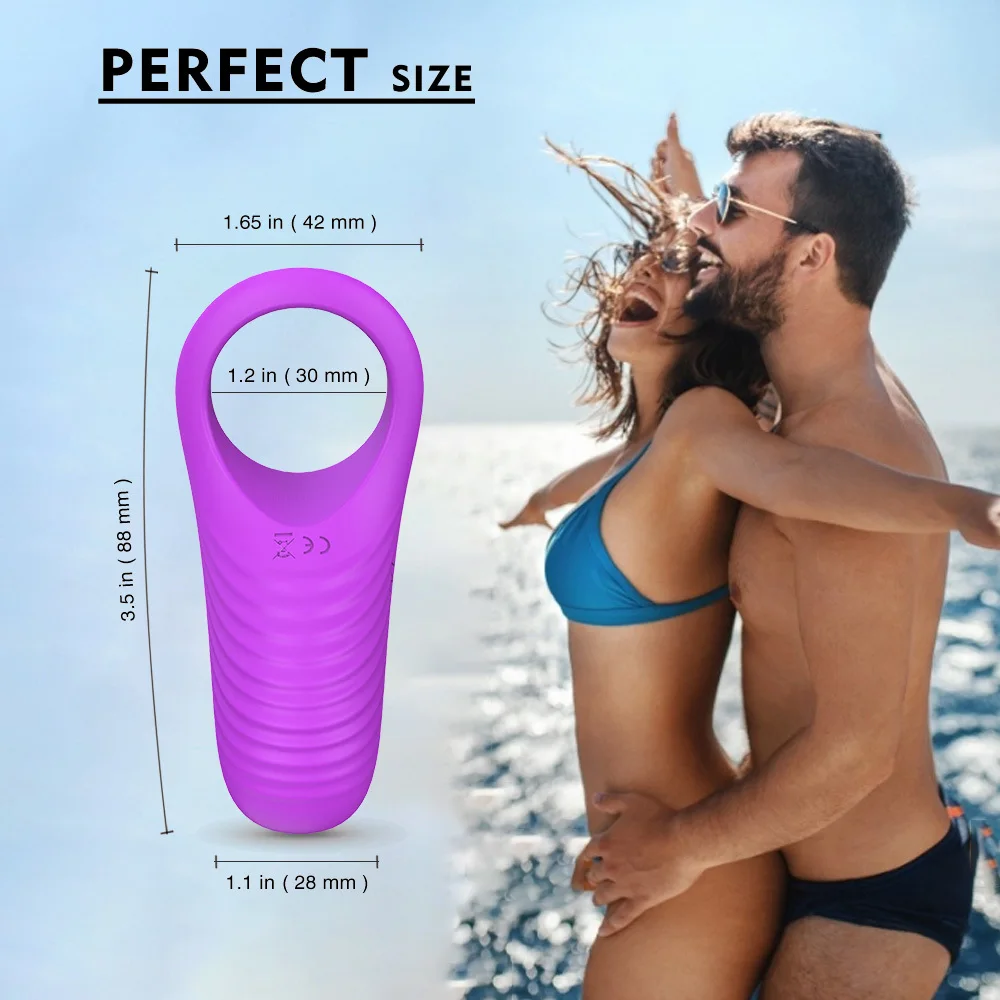 Vibrating Cock Ring For Couples  Penis Ring Male Erection Enhancer & Female Clit Stimulation Vibrators Sex Toys For Man Woman