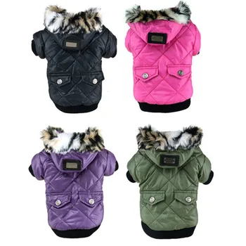 Winter Dog Clothes Warm Thicken Coat Jacket for Puppy Pet Fur Hoodie for Small Medium Dogs Chihuahua French Bulldog Clothing 1