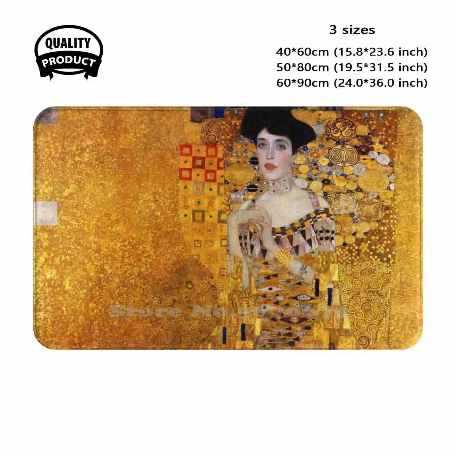 Portrait Of Adele Bloch Gustav Klimt Soft Cushion Home Carpet Door Mat Car Rug Portrait Adele Bloch Gustav Klimt The Lady In