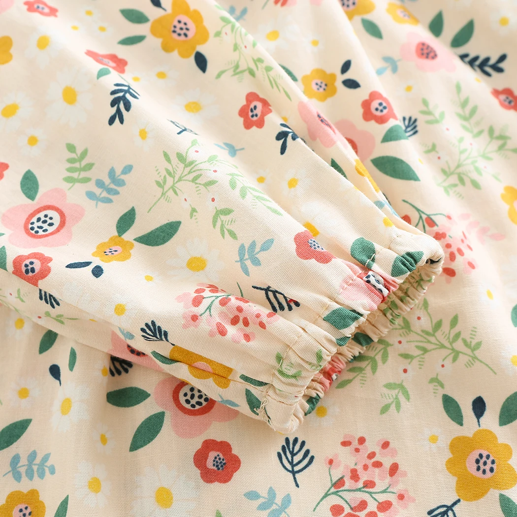 Adorable Floral Girls Shirt Spring Long Sleeve Petal Collar Blouse for Girls Clothes Infant Kids Tops Children Jackets Outwear