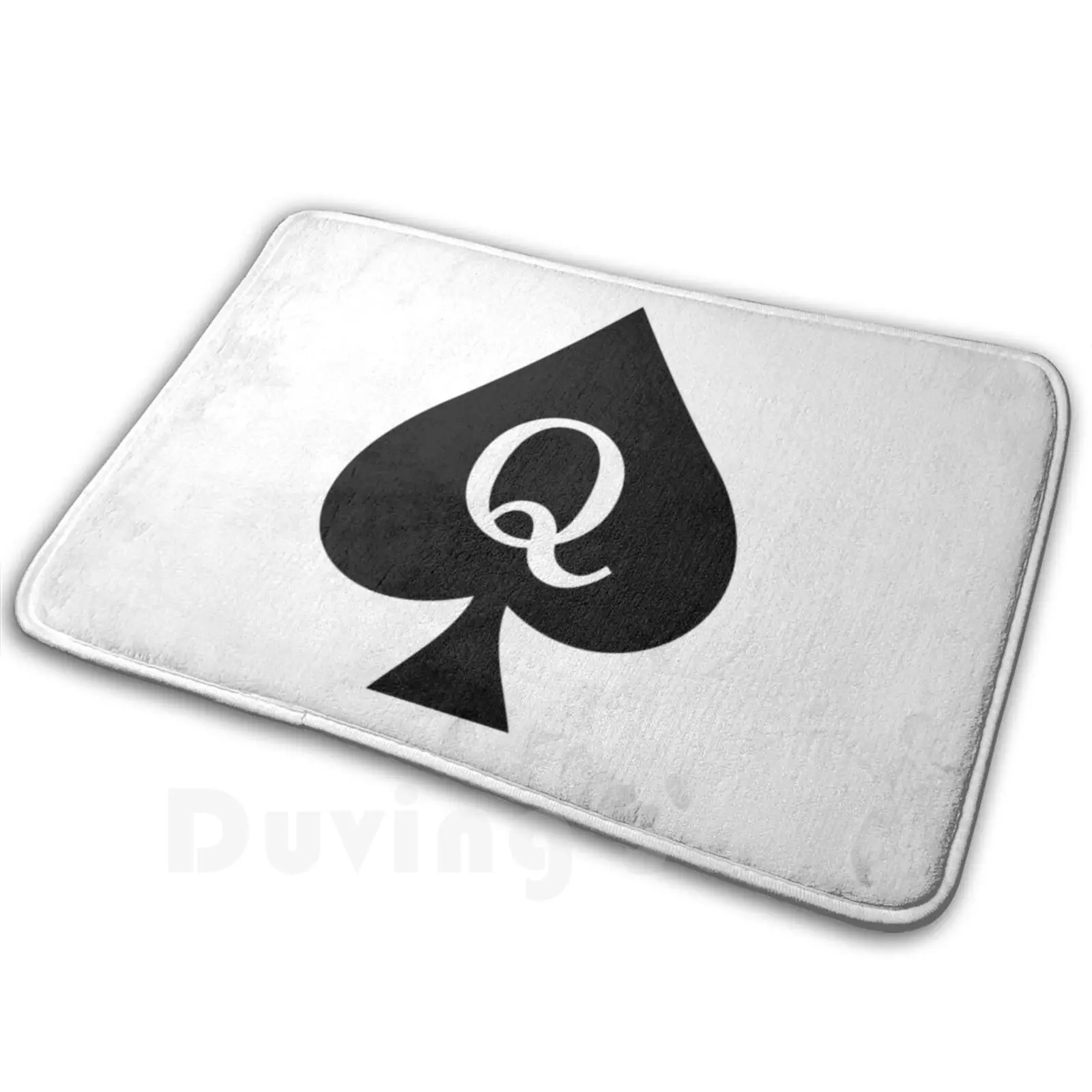 Queen Of Spades ( White ) Mat Rug Carpet Anti-Slip Floor Mats Bedroom Cuckold Hotwife Cuck Queen Of Spades Cuckqueen Swinger