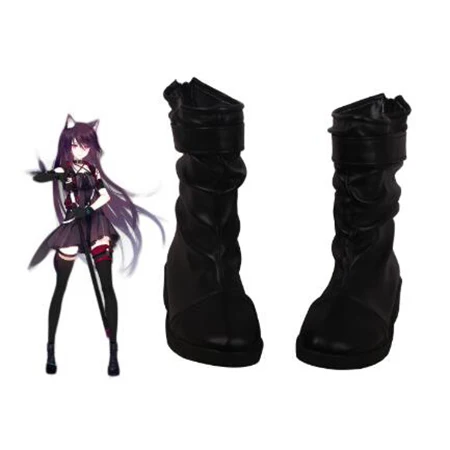 Arknights Melantha Cosplay Laarzen Schoenen Zwarte Vrouwen Schoenen Game Kostuum Aangepaste Accessoires Halloween Party Schoenen