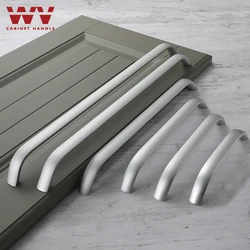 WV Long Silver Drawers Cabinet Handles Drawer Pulls 96-320MM Wardrobe Closet Kitchen Cabinet Storage Knobs Furniture Handles