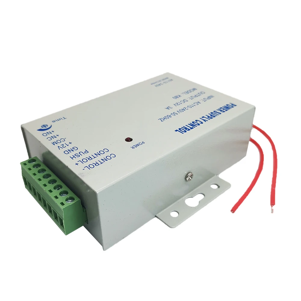 Adaptador de corriente de conmutación, cerradura de puerta, Control de acceso, fuente de alimentación K80, CA 110-240V cc 12V 3a