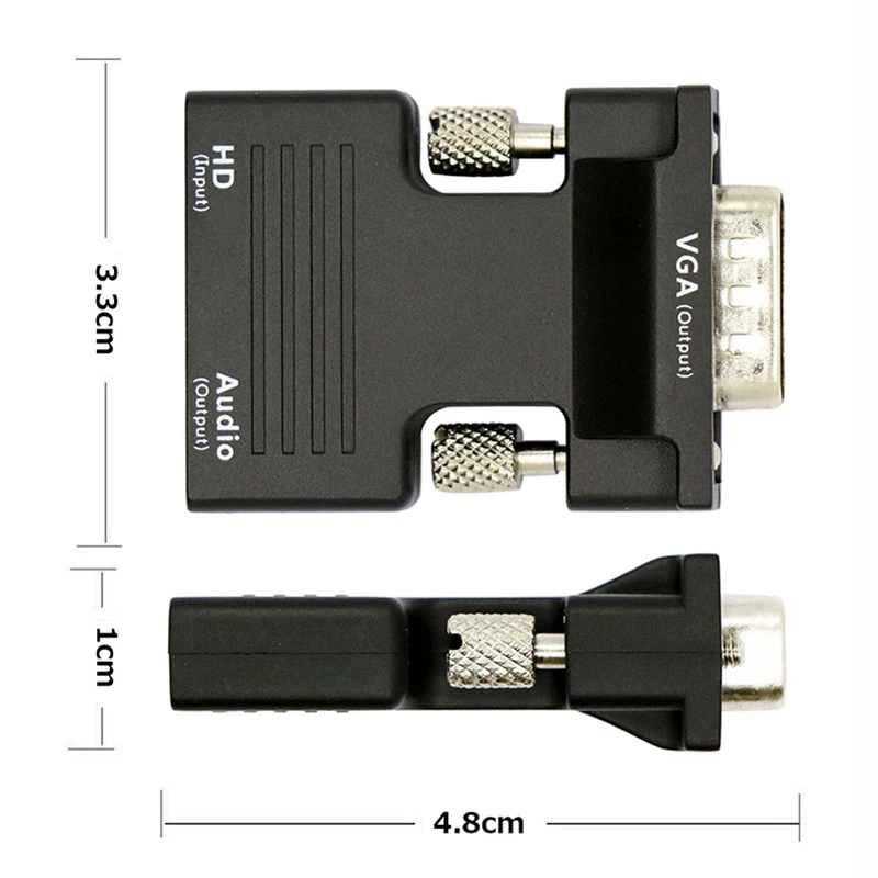 HDMI uyumlu dişi VGA erkek dönüştürücü 3.5mm ses kablosu adaptörü 1080P hd Video çıkışı PC dizüstü bilgisayar TV monitörü projektör