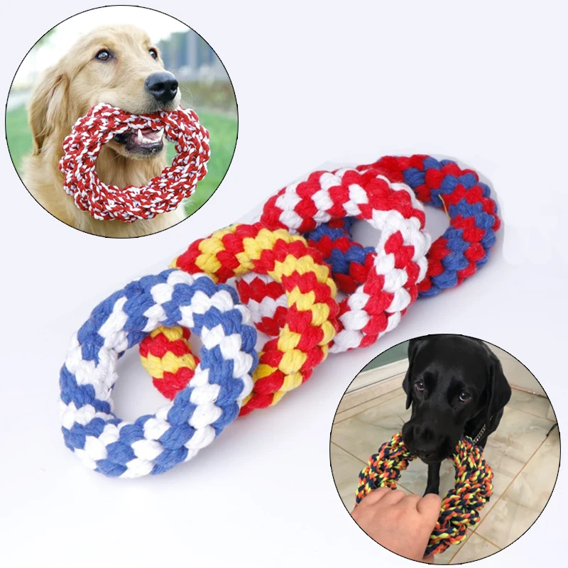 Diameter 18CM Big Dog Toy Bite Resistant Round Rope Pet Chew Toys for Medium Large Dogs Golden Retriever Weimaraner Accessories