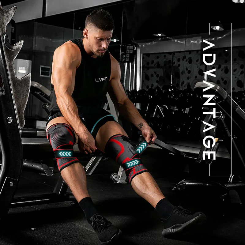 1 قطعة ضغط الرياضة دعامة الركبة دعم مرونة تنفس كرة السلة الركبة وسادة اللياقة البدنية والعتاد الكرة الطائرة تشغيل الركبة حامي