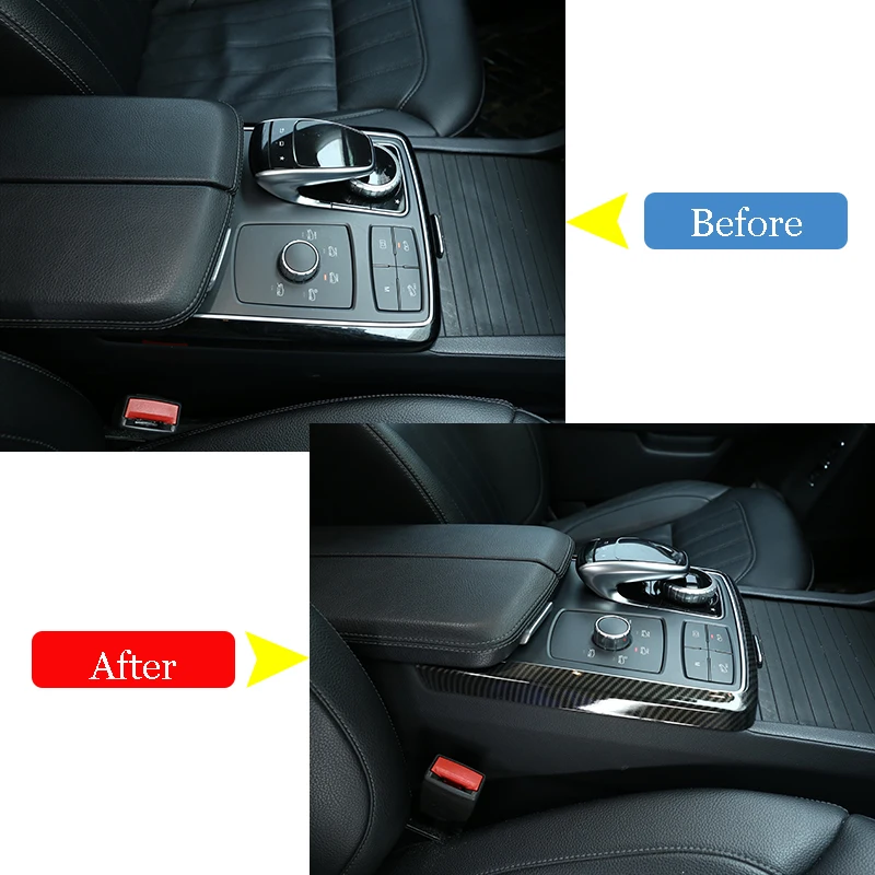 For Mercedes Benz GLE GLS ML GL Class W166 2013-2019 Carbon Fiber ABS Central Control Multimedia Mode Decoration Frame Trim