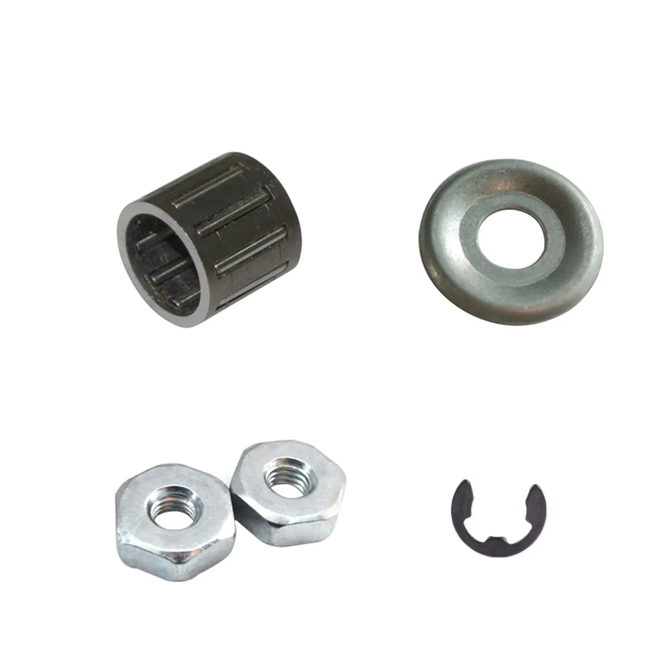 E-Clip والقابض ، محمل إبرة ، Sprocket ، غسالة بار ، صمولة مناسبة Stihl 017 018 MS170 MS180 منشار كهربائي