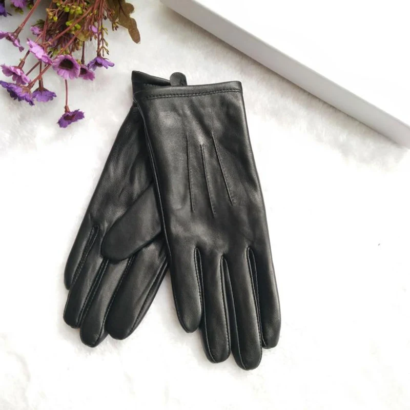 2024 Elegant Fashion Driving Gloves Genuine Real Goat Leather Gloves Women Fashion Winter Autumn Short Mittens G600