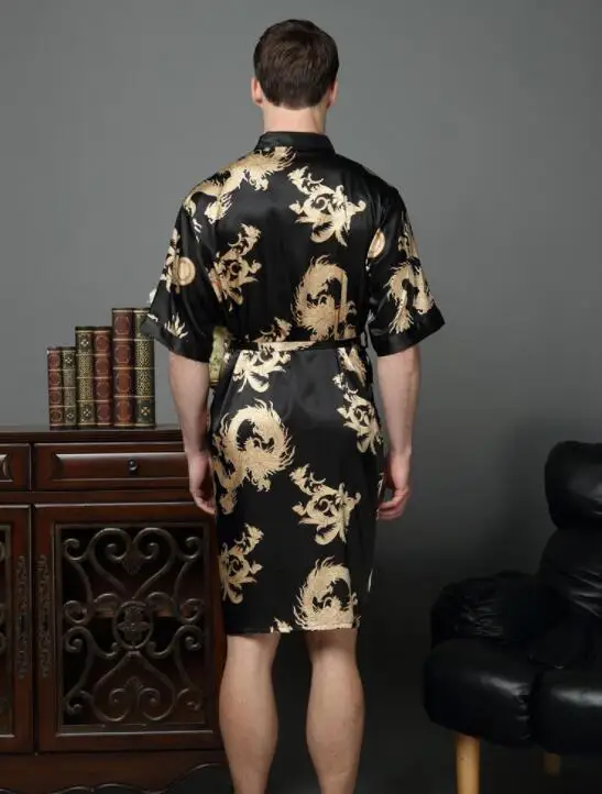 Mùa Hè Nam Kimono Nhật Bản Đồ Ngủ Băng Bộ Đồ Ngủ Lụa Mùa Xuân Và Mùa Thu Gợi Cảm Áo Choàng Tắm Yukata Homewear Size M Đến 3XL