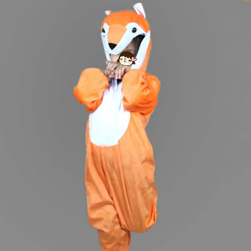 Junge Mädchen Tier Orange Fuchs Overalls Kleidung Karneval Geburtstag Party für Kinder Cosplay Halloween Kostüm