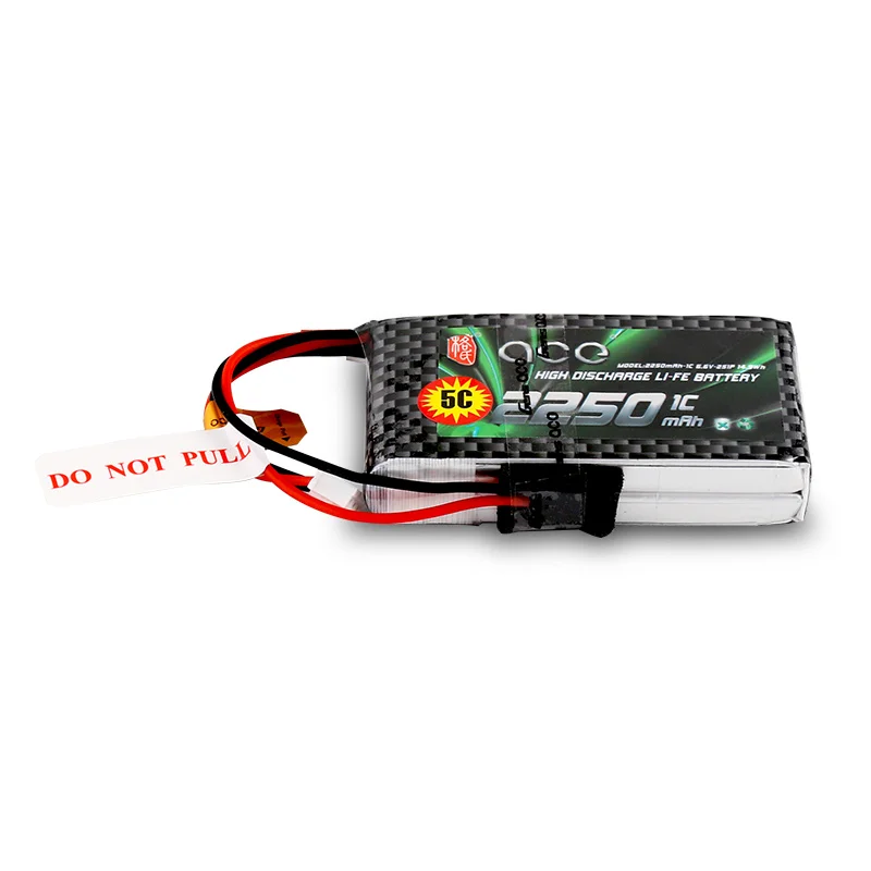 Gens ACE 2250mAh 6.6V 2S 2S1P LiFe Battery with Futaba 3P Plug for 14SG 4PLS T8J Remote Control