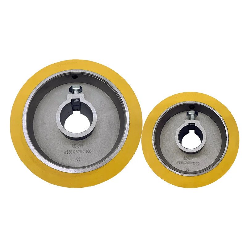 عجلة سطح لآلة مستو أربعة جوانب ، نقل الألومنيوم الأساسية دائم ، D120 * d30 * H50 و D140 * d35 * H50 ، 1 قطعة