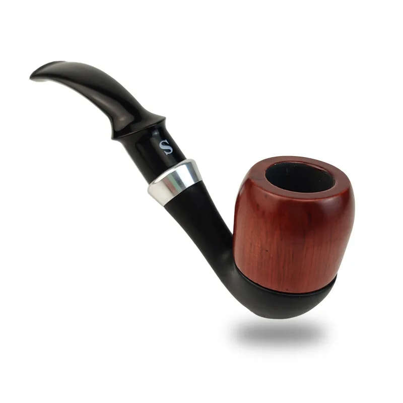 Handheld Pipe Traditional Solid Wood Handmade Classic Smoking Accessories Removable Durabletobacco Pipes with Base Set New Gifts