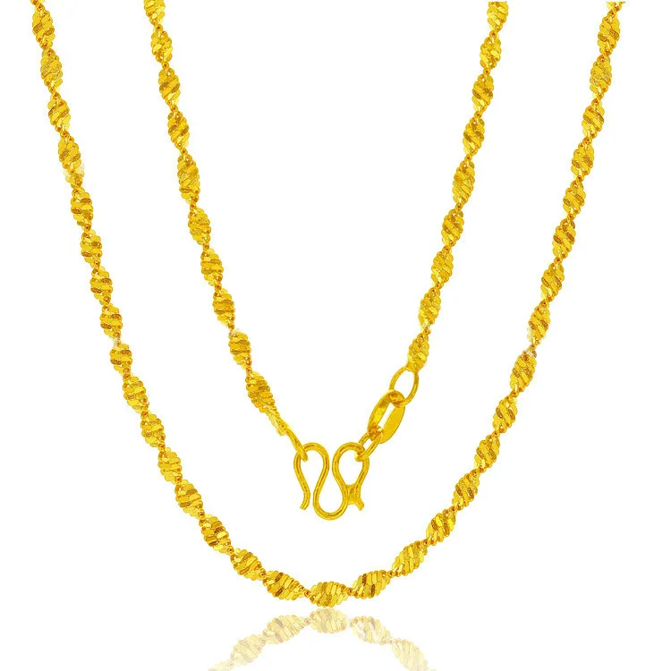 5 pçs/lote Ouro Amarelo GP Charme Colares Para As Mulheres 2mm Corrente Torcida Colar Collier Femme Choker Jóia Do Casamento Acessórios