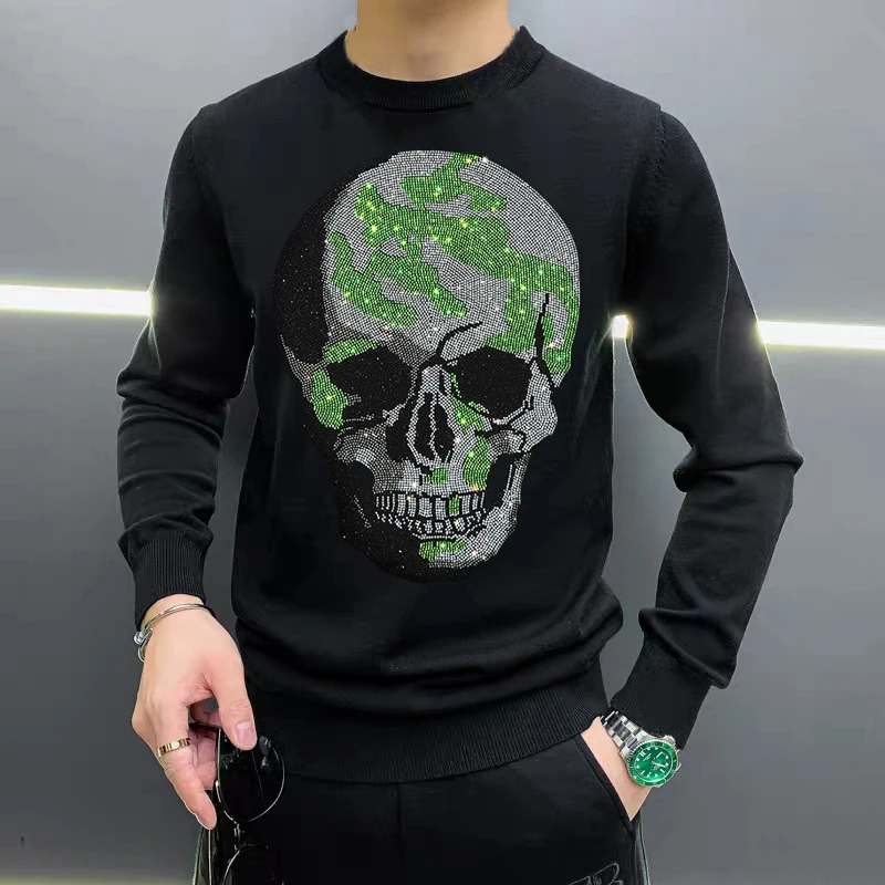 

Popular Men's Sweater Comfortable Brand Simple Warm Tops Knitted Pullover Fashion Soft Casual Black And White