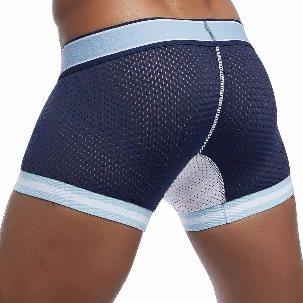 Sexy Boxer Men Underwear Mesh Low Rise Breathable Cotton U Convex Pouch Athletic Supporters Leggings  Boxers Hombre Boxershorts