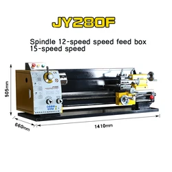 Industrial Grade Lathe Small Machine Tool Metal Lathe Ordinary Lathe Variable Speed Lathe Four-Way Automatic Cutting Tool