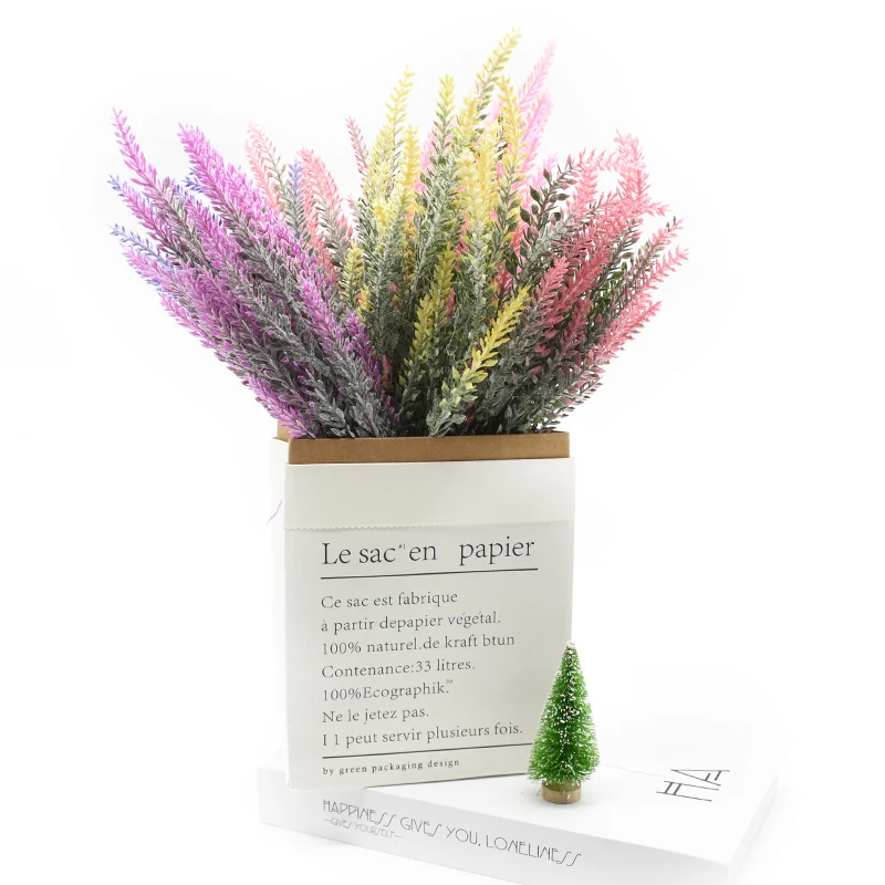 Artificial Plastic Flower Lavender Multicolor Vases for Home Decor Wedding Bride Holding Flowers Material Household Products