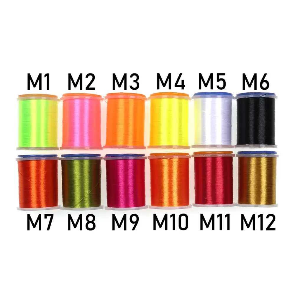 Wifreo 12pcs/set Mix Color 70D Fly Tying Thread for Midge Nymph Small Dry Flies Tying Material Trout Fly Fishing Tying Line