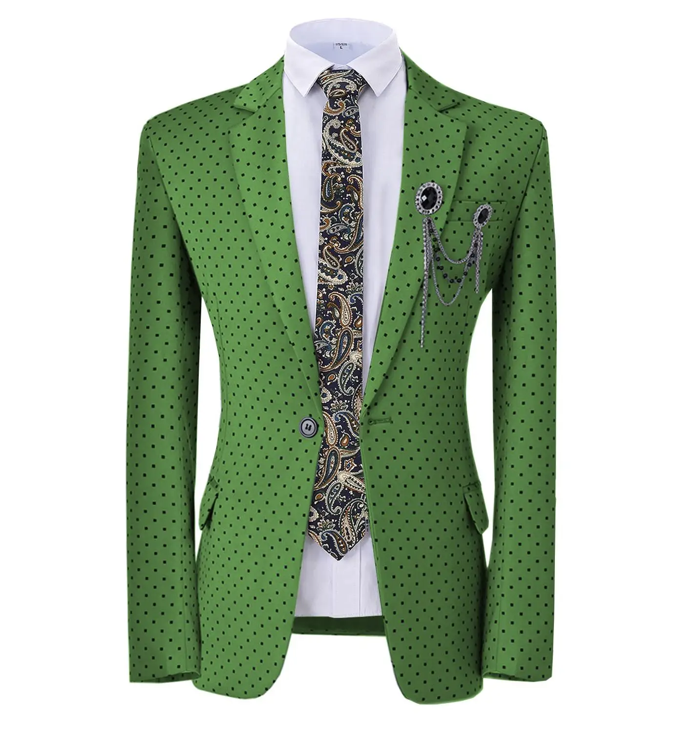 Formal Men\'s Jacket Blazer Pink Suit Slim Fit Prom White Tuxedos Patterned Jacket for Wedding Party Groomsmen (Blazer)