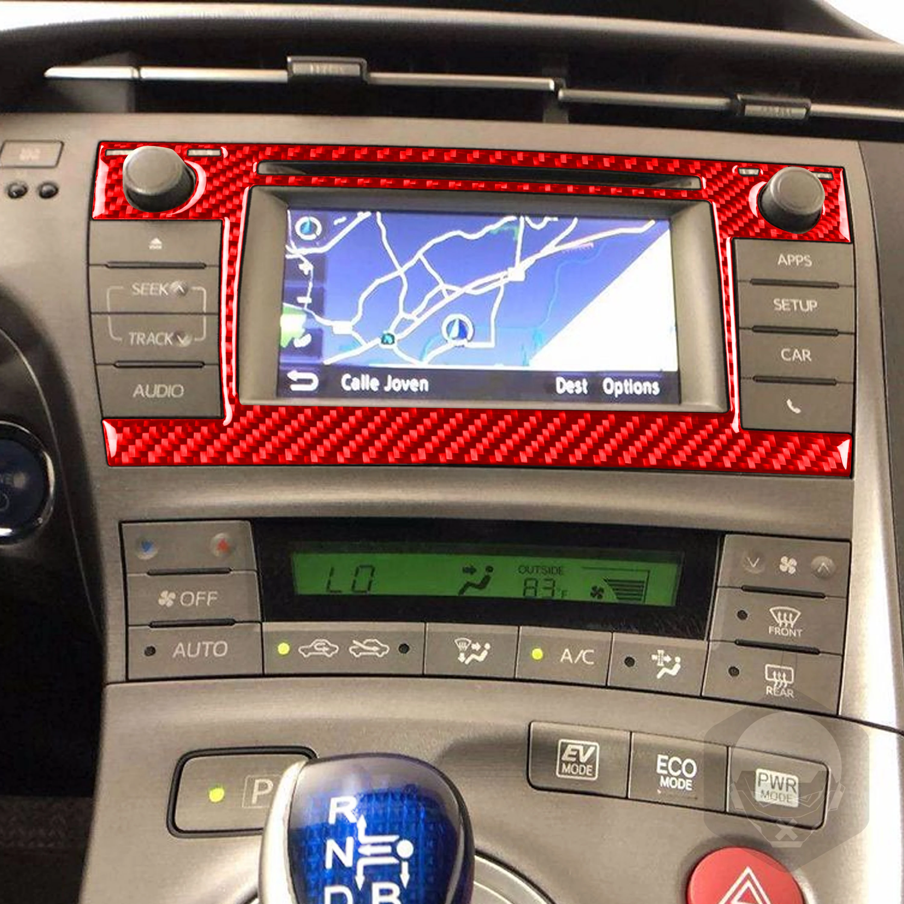 

For Toyota Prius 2012-2015 Car Center Console GPS CD Frame Cover Trim Sticker Genuine Carbon Fiber