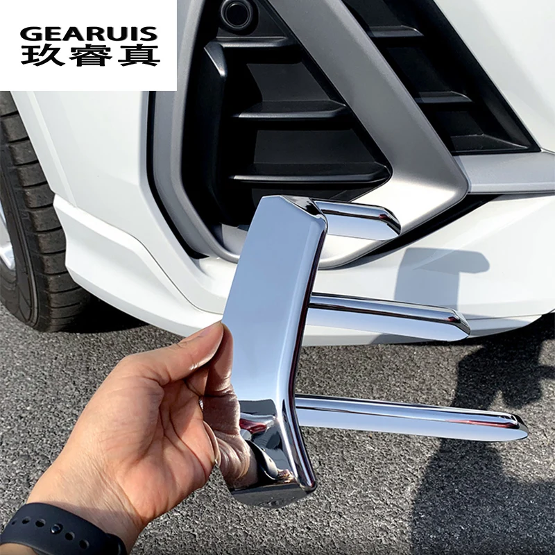 Car Styling Head Front Bumper Spoiler Air Knife Fog light decoration frame Cover Stickers Trim For Audi Q3 2019 Auto Accessories