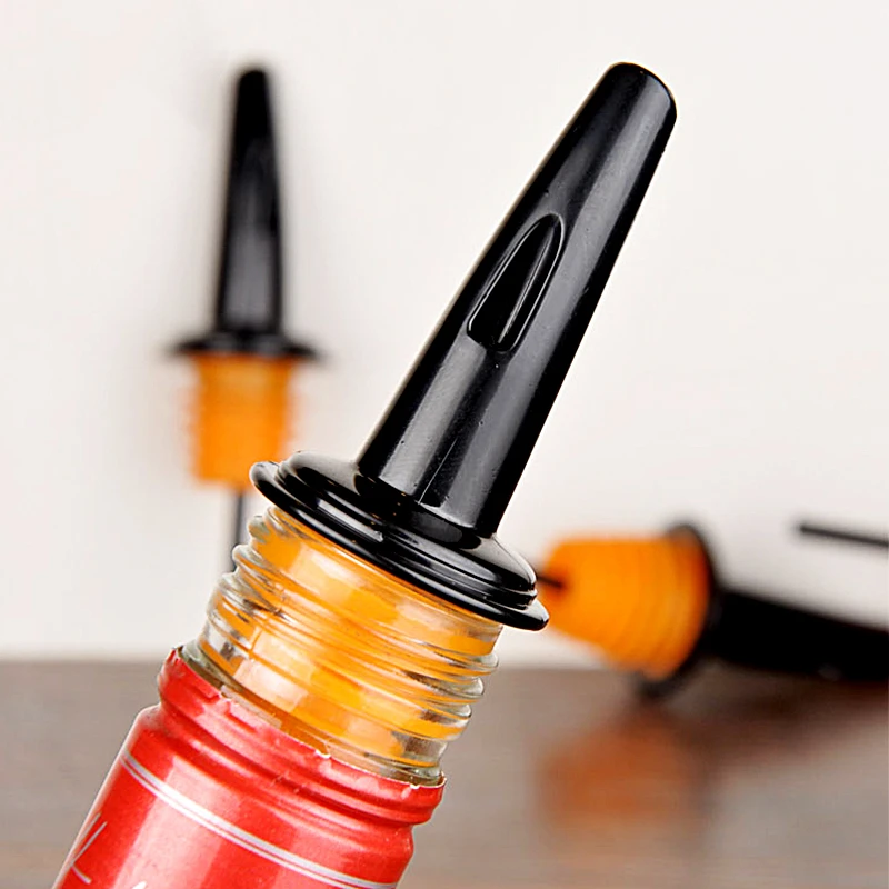 

100pcs Plastic Wine Bottle Pourer Stopper Stainless Steel Wine Liquor Spirit Pourer Free Flow Spout Stopper Barware