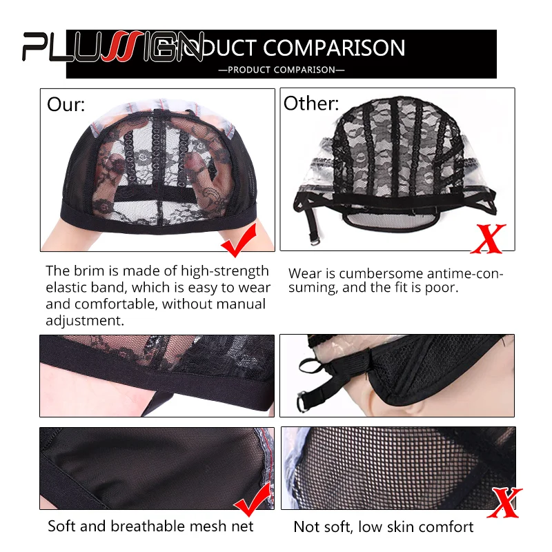 Wig Net Cap Weaving Caps 1pcs Ventilated Wig Cap With 2pcs Wig Combs Hair Clip Wig Making Accessories Dome Mesh Cap Making Tools