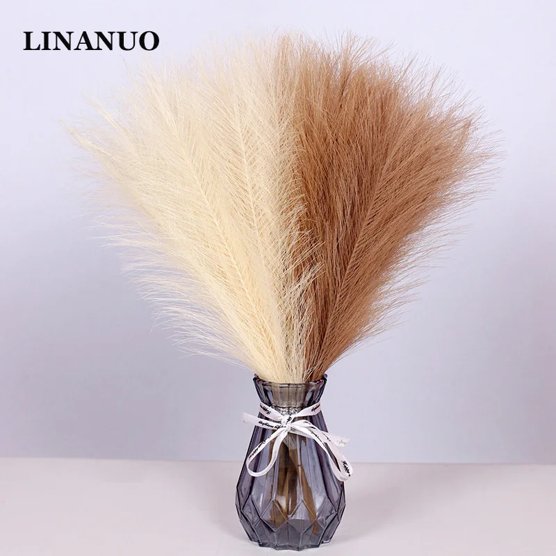 

6Pcs 45cm Artificial Reed Pampas Grass Fake Flower Party Event Wedding Background Flower Arrangement for Home Decor Reed Grass