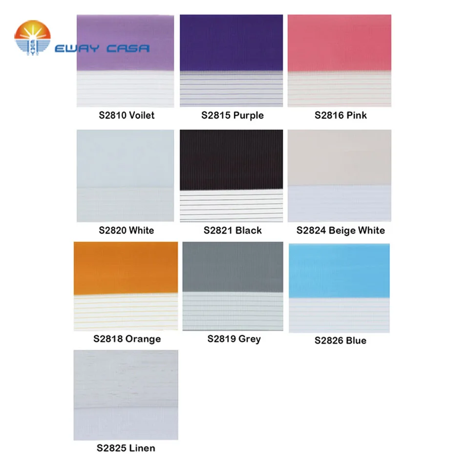 EWAY CASA, cortinas enrollables para ventana solar personalizadas en varios colores, persianas de cebra para persianas de cocina, cortina para ventana No. ZB_S28