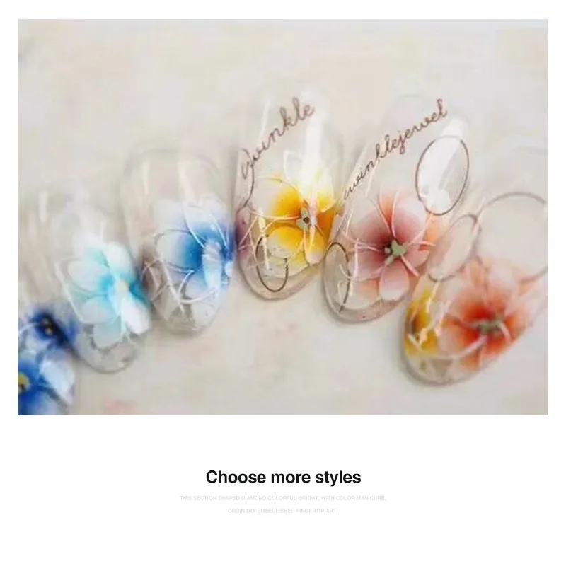 1 قطعة الأزرق البرتقالي النقاط الملونة تصميم ثلاثية الأبعاد ذاتية اللصق الغراء الخلفي ملصق مائي المنزلق لتقوم بها بنفسك نصائح الديكور ملصقات الأظافر MGM-04 05