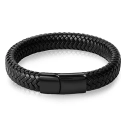 Classic 16 Strands Braided Genuine Leather Bracelet  Men Jewelry Charms Design Stainless Steel Bracelets For Women Friend Gift