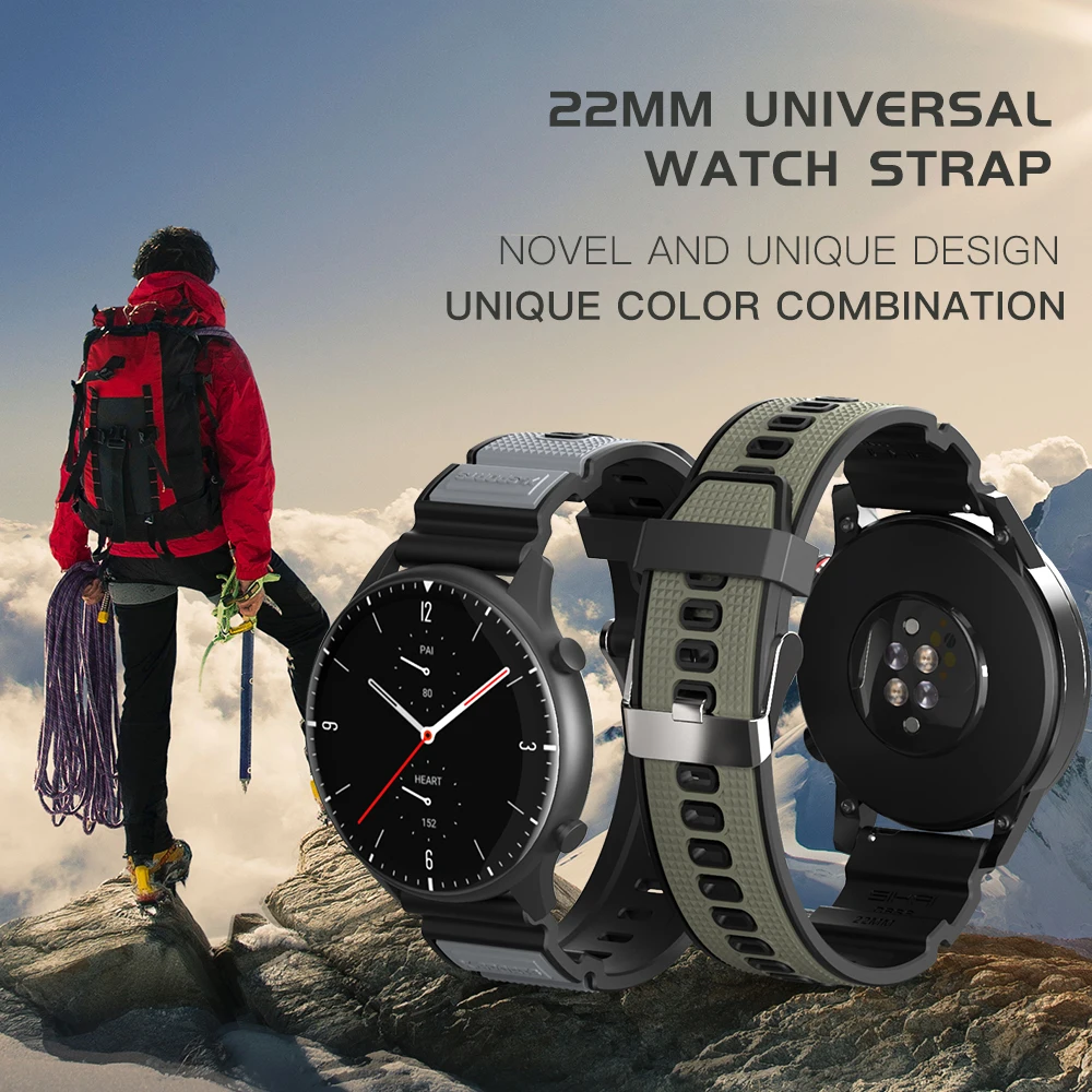 22mm Universal Watch Strap For HUAWEI Watch GT2 Pro Soft Silicone Watch Band For HUAWEI Watch GT 2e For Huawei Magic Watch