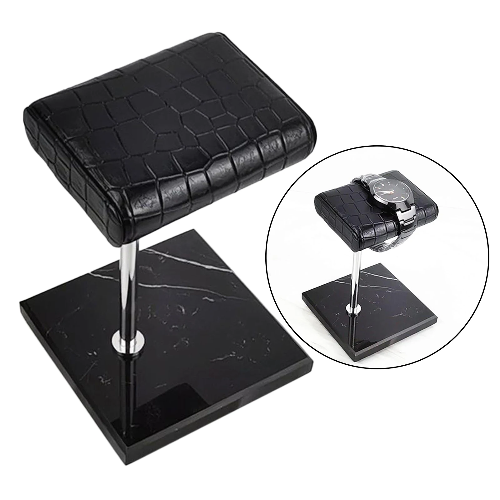 Stable Marble & PU Leather Watch Holder Display Stand Jewelry Stand Necklace Showcase Watch Stand Holder for Men Organizer