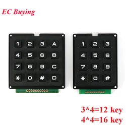 3*4 4*4 Matrix Switch Keyboard Keypad Array Module ABS Plastic Keys 4x4 3x4 12 16 Key Button Membrane Switch DIY Kit for Arduino
